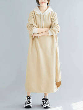 Check Out These Adourning Long Patchwork Hooded Dress.